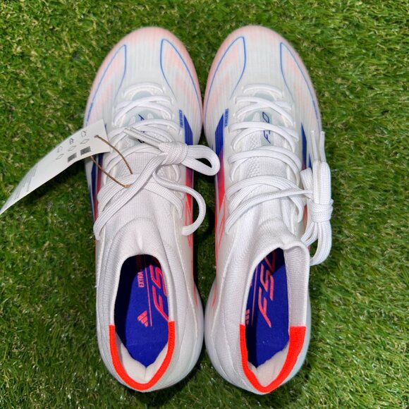 Adidas F50 Elite Mid FG Soccer Cleats White Blue Red ID9203 Women's Size 6 NEW - Picture 7 of 10
